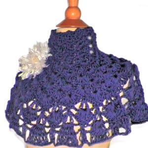 Purple Collar High Neck Victorian Cape Capelet Bridal Wedding Steampunk Choker Mini Cape With Brooch