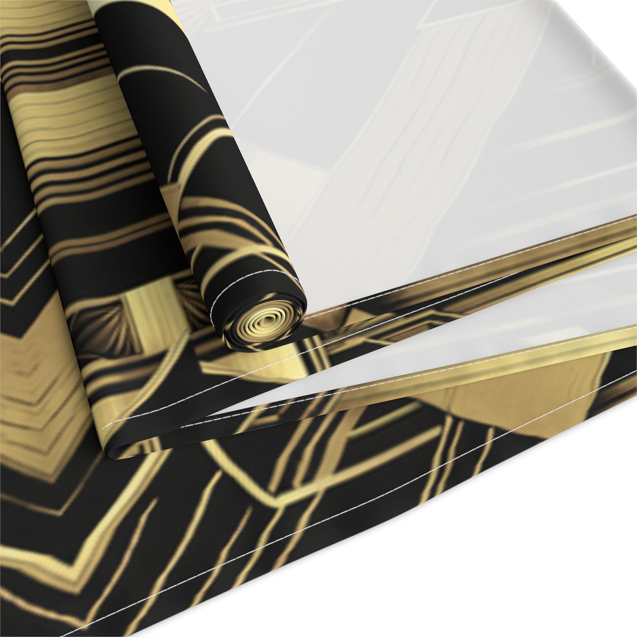 Party Table Runner Gatsby Style Table Cloth Gold Black Retro Style Art ...