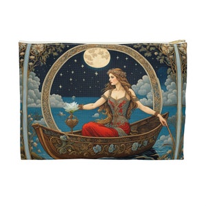 Make Up Bag Mermaid Walter Crane Inspired Boho Cosmetic Bag Accessory Art Nouveau Pouch Decorative Travel Bag Zipper Pouch