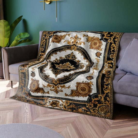White and gold throw blanket hotsell