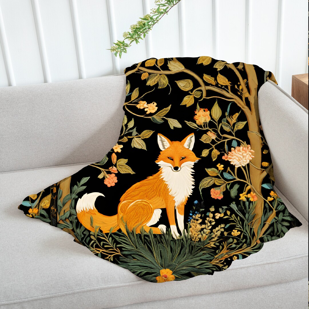 Autumn Throw Soft Dark Cottagecore Blanket Sofa Couch William Morris