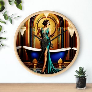 Art Deco Retro Bathroom Clock Home Decor Mid Century Modern Gatsby ...