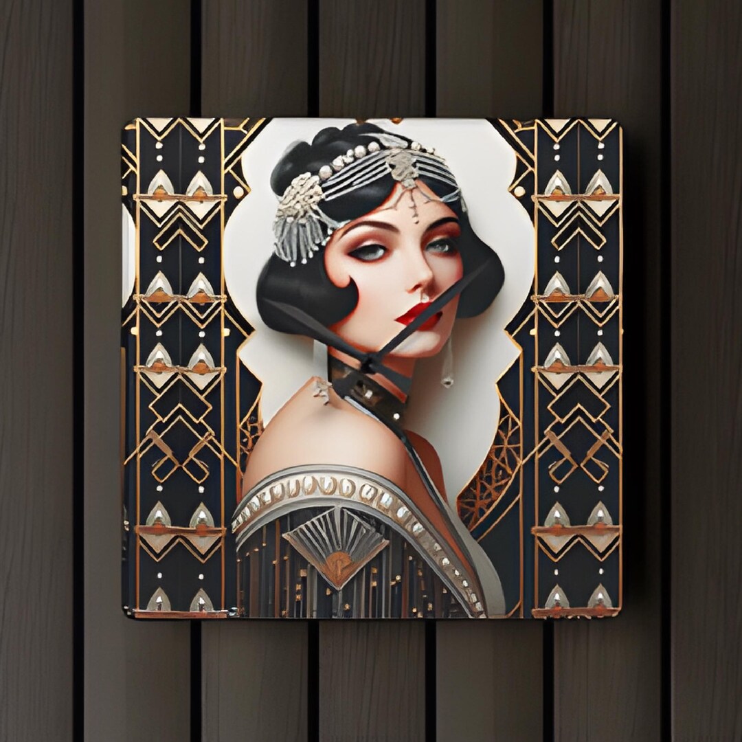 Gatsby Flapper Wall Clock Art Deco Gatsby Speakeasy Style Wall Clock ...