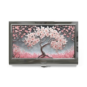 Cherry Blossum Business Card Holder Art Nouveau Credit Card Wallet Business Card Case