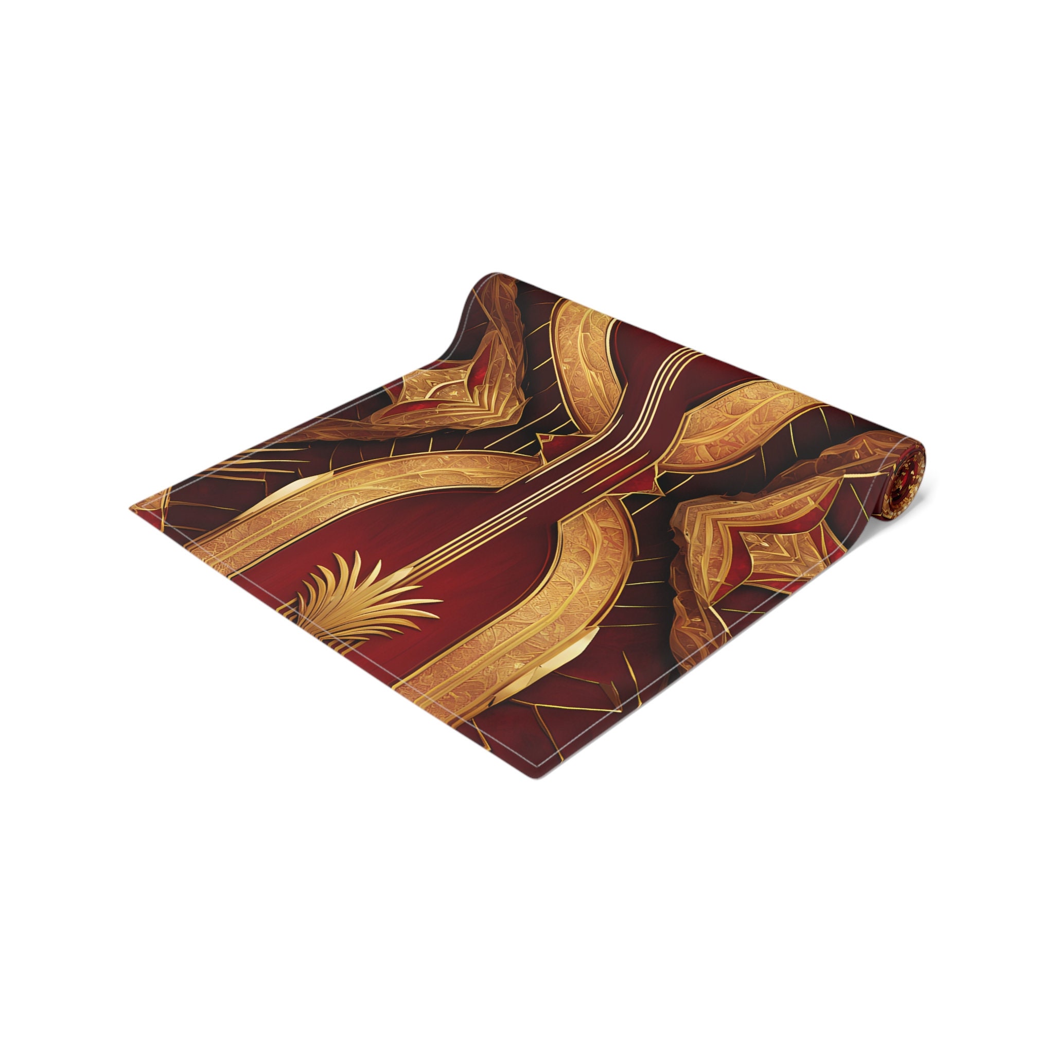 Art Deco Red Gold Table Runner Gatsby Elegant Art Nouveau Decor 1920s ...