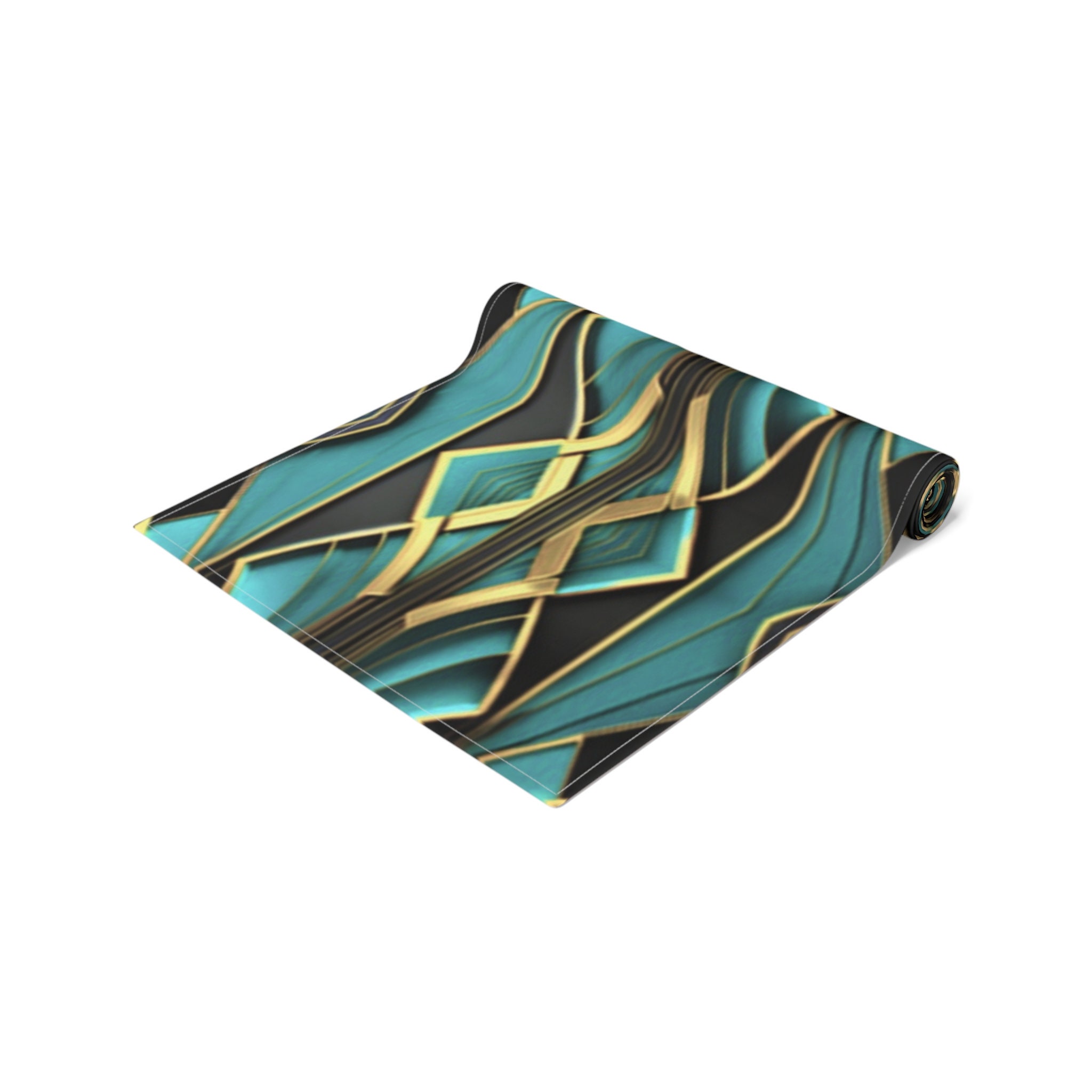 Tourquise Gold Gatsby Table Cloth Runner Art Deco 1920s Style Cloth ...