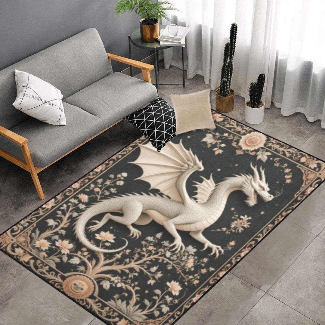 Dragon Dark Cottagecore Rug Indoor Outdoor Non Slip Carpet Forestcore ...
