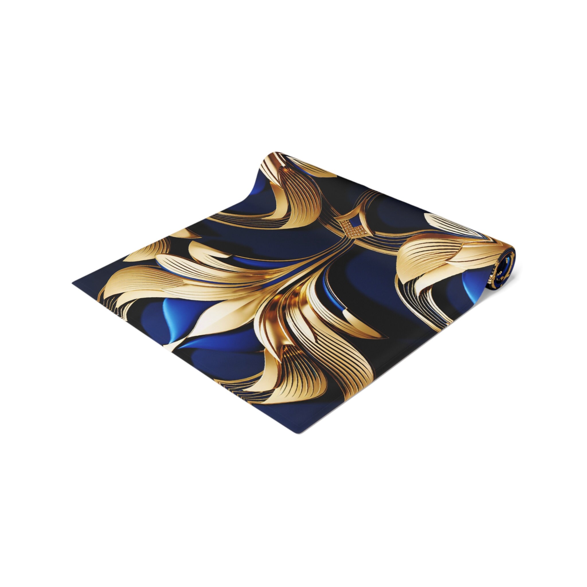 Royal Blue Gold Art Deco Table Runner Gold Gatsby Table Cloth Art Deco ...