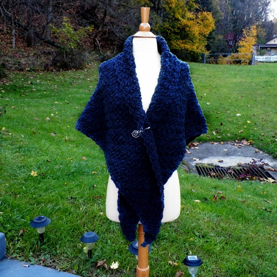 Crochet Shawl Handmade Medieval Larping Charcoal Gray Highland Inspired Capelet Renaissance