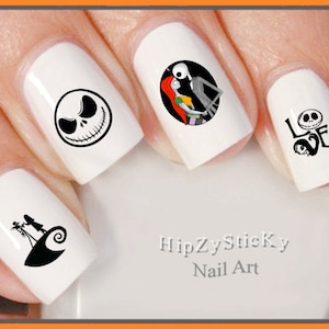 HALLOWEEN Nail Decals Nightmare Christmas Love Jack Nail Art #744H Waterslide Nail Decals Transfers Sticker Manicure Nail Accessories