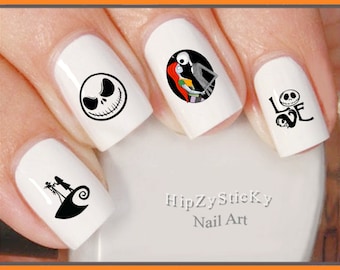 Stickers ongles HALLOWEEN Nightmare Christmas Love Jack Nail Art #744H Stickers pour ongles toboggan décalcomanies Sticker manucure accessoires pour ongles