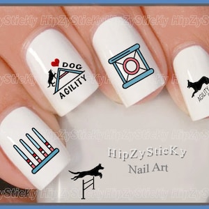DOG BREED Nail Decals &quot;Dog Agility Set Equipment Hoop Tunnel Ramp&quot; Nail Art Waterslide Transfers Sticker DIY Manicure Nail Accessories Salon