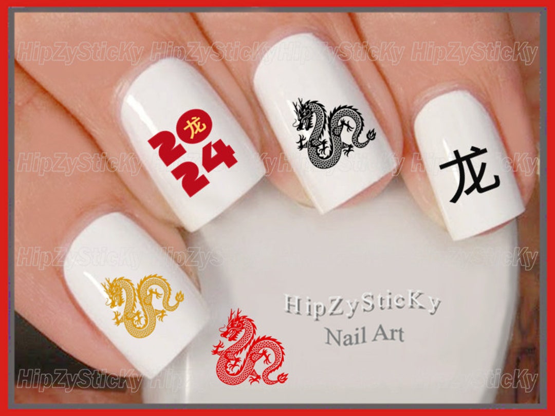 SYMBOL Nail Decals Chinese New Year 2024 Year of the Dragon Nail Art