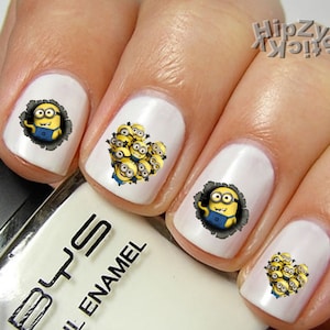 CHARAKTER Nagel Aufkleber "Minions, einfach unverbesserlich Herz Cartoon" Wasserschiebefolie Nagel Aufkleber Transfers Sticker Maniküre Zubehör Salon