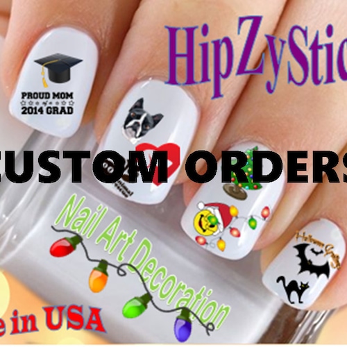 Custom Order Nail Art Waterslide Decals special ORDERS Etsy
