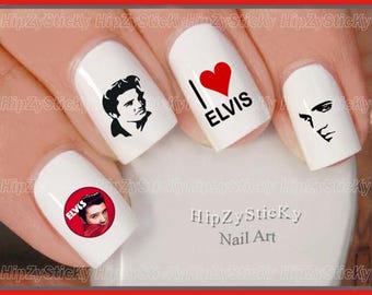Calcomanías para uñas con diseño de cantante "Me encanta el retrato de la cara" de Rock and Roll, set de arte de uñas con tobogán de agua, pegatinas para transferencia de uñas, accesorios de manicura DIY para salón.