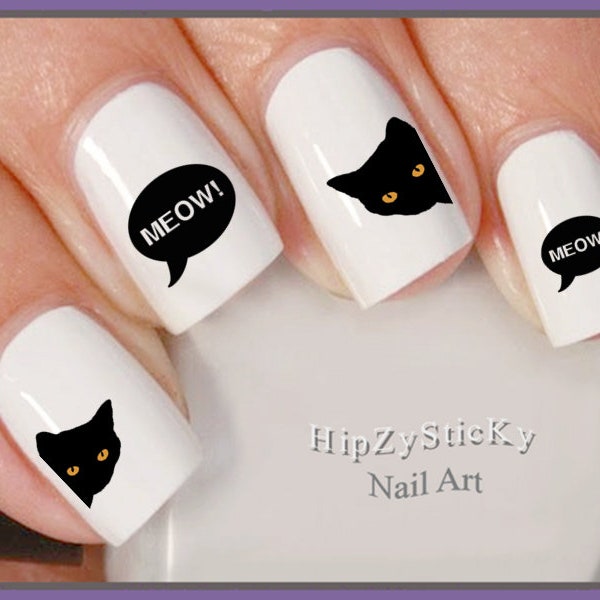 Cat Nail Art Etsy