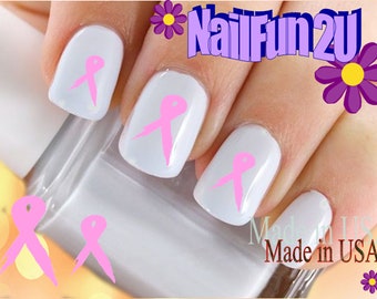 SYMBOL Nail Decals "Breast Cancer Ribbon #1 Light Pink" Nail Art Set#513 Waterslide Nail Decals Transfers Stickers Manicure Nail Accessories