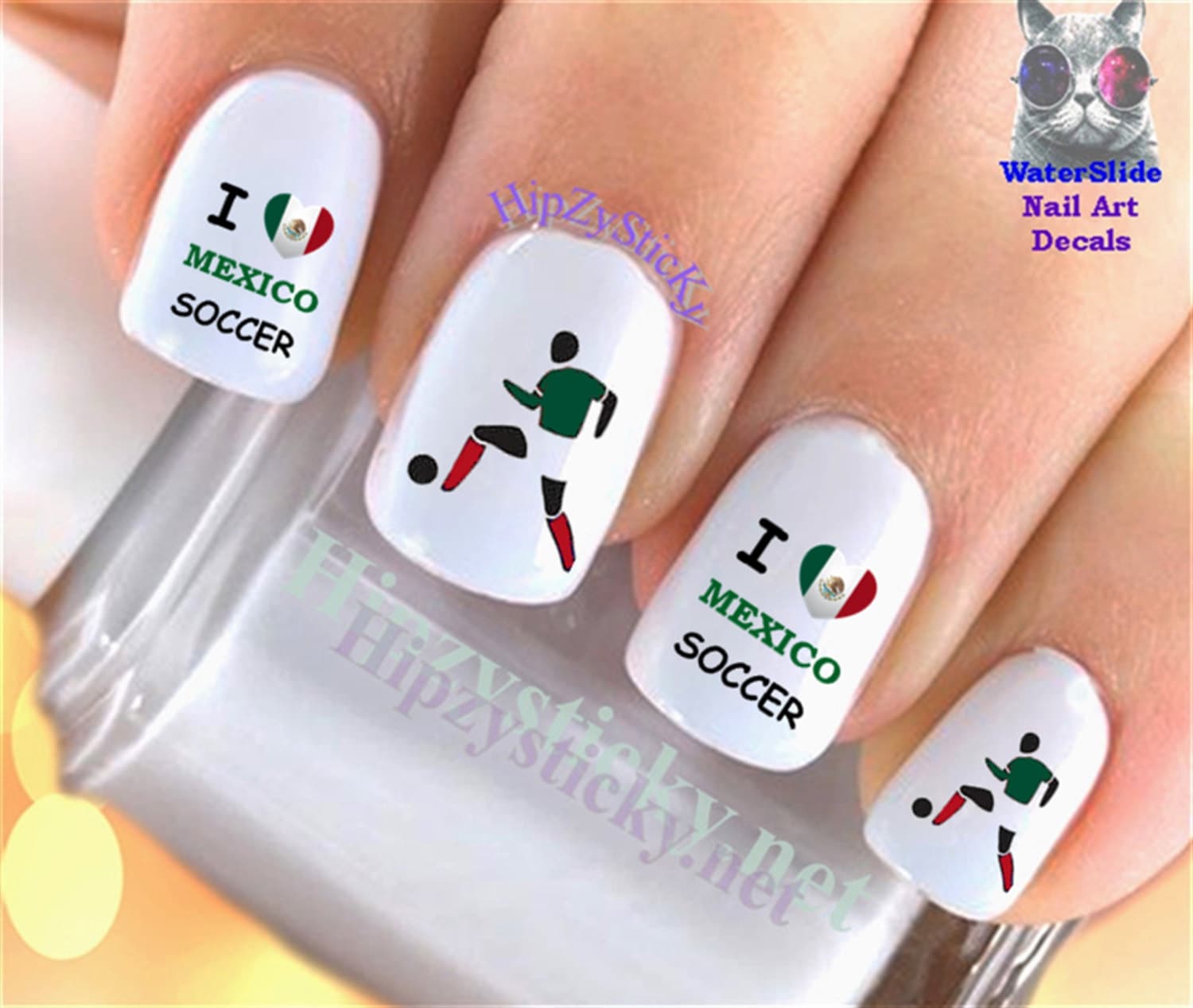 SPORTS Nail Decals copa America I Love MEXICO - Etsy