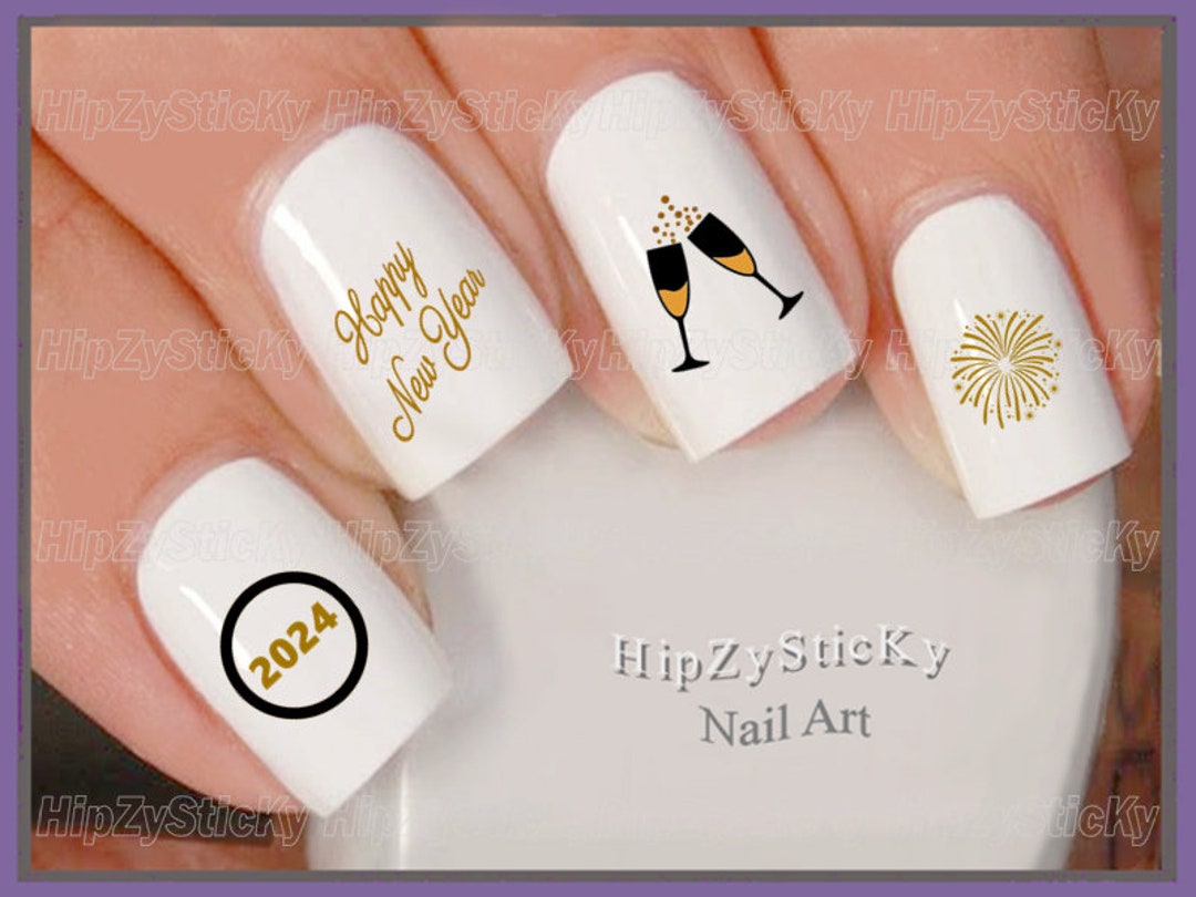 White Nails Design For New Year 2025