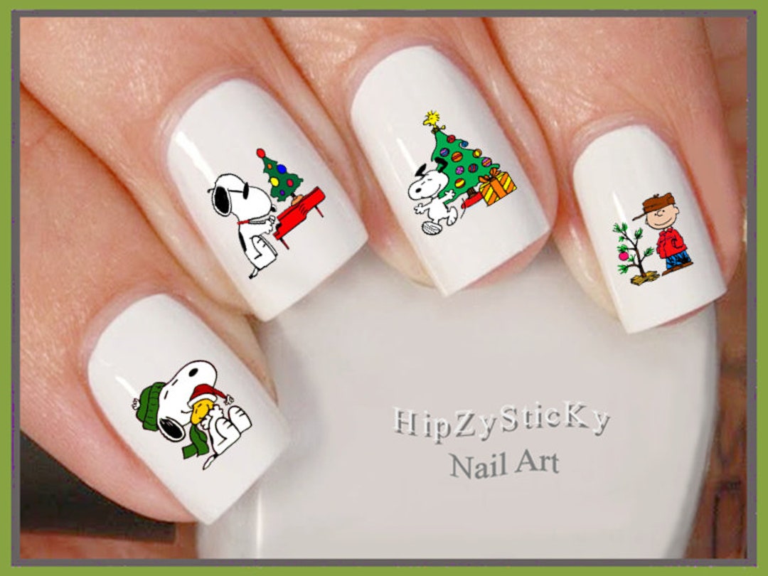 Calcomanías de Navidad para uñas adorno de árbol de Snoopy de - Etsy España