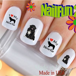 DOG BREED Nail Decals Newfoundland 2 Love my Newfie Nail Art Set#182 Waterslide Nail Decals Transfers Stickers Manicure Nail Accessories