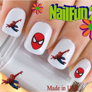 CHARACTER Nail Decals &quot;Man Spider #1 Flying Red Mask&quot; Nail Art Set#593 Waterslide Nail Decals Transfers Stickers Manicure Accessories Salon