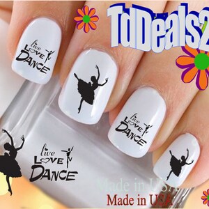 SPORTS Nail Decals "Live, Love, Dance Ballerina Dancer" Nail Art Set#305 WaterSlide Decals Transfers Stickers Manicure Nail Accessories