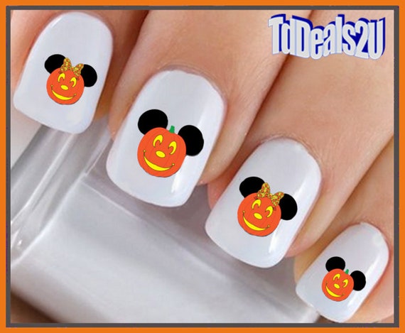 Halloween Nail Decals Halloween Mickey Minnie Ears Etsy