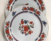 Floral Dishes Vintage Plates Set Bohemian Style Dishes Crown Ming Imari Salad Desert Plates Set