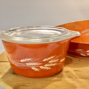 Vintage Pyrex Auflaufformen Herbsternte Weizenmuster 3er Set