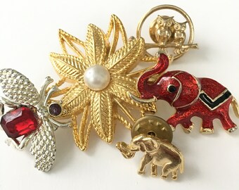 Vintage Rhinestone Brooches Pins Collection