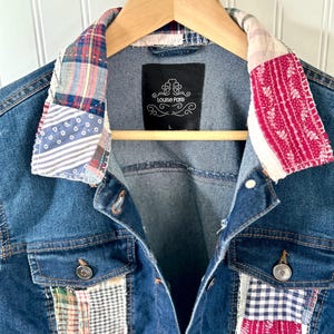 Quilted Jean Jacket Repurposed Quilt