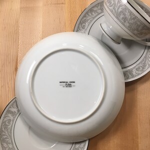 Vintage Imperial China Whitney 5 Piece Place Setting Vintage Grey China image 6