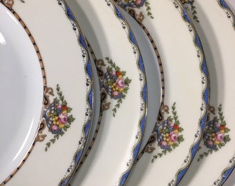 Vintage Floral Plates Dishes Noritake China Set of 4 Dinner Plates