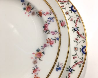 Pink Floral China Mismatched Vintage Chin Mintons England Porcelain Plates