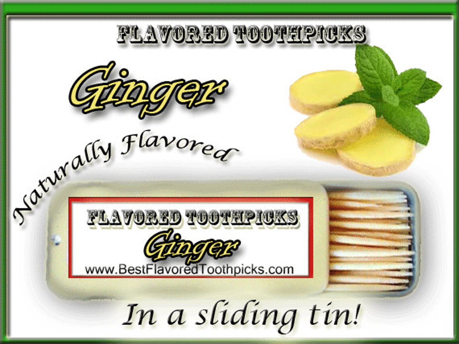 Ginger Flavored Toothpicks 70 Flavors Ginger Root, Ginger Snaps, Candy, Flavored Toothpick