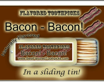 Bacon Flavored Toothpicks - 70+ Flavors! man stocking stuffer, men's gift, mens stocking, stocking stuffer, guys gift, mens stocking gift