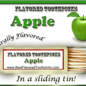 Apple Flavored Toothpicks - 70+ Flavors! Birthday, Birthday Favor, Birthday Gift, Birthday Party, Birth, Birch, Birchwood, Birch Tree, Gifts