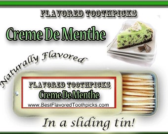 Creme De Menthe Flavored Toothpicks - 70+ Flavors! Anniversary Gifts For Men, 1st Year Anniversary, 10 Year Anniversary, 50th Wedding, Gift