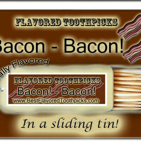Bacon Flavored Toothpicks - 70+ Flavors! Stocking Stuffer For Men, Christmas Stocking Stuffers, For Him, His Gift, Boyfriend, Gifts, Male