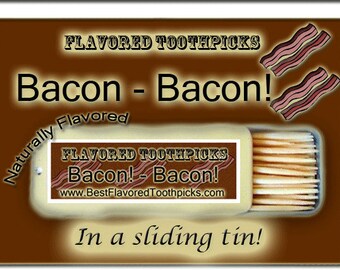 Bacon Flavored Toothpicks - gift for women, gift idea, bridesmaid gift, mothers day gift, gift for her, handmade, gift ideas, under 10, girl