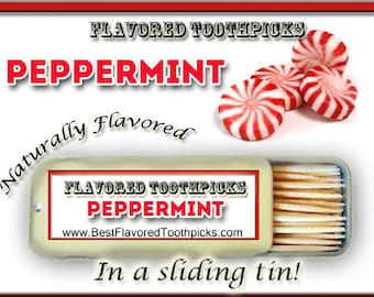 Peppermint Flavored Toothpicks Stocking Stuffers, Men, Women, Him, Her, Girl, Boy, Man, Woman, Christmas, Dad, Friends, Mom, Brother, Sister