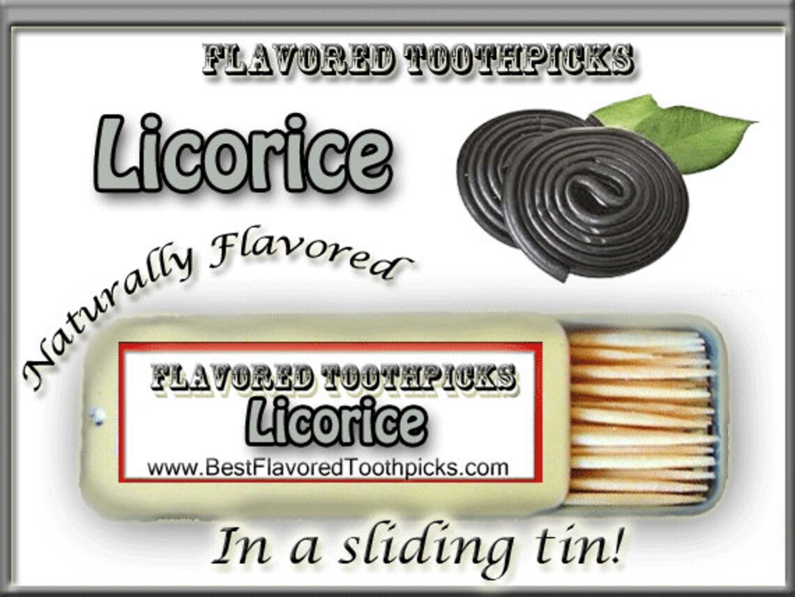Black Licorice Flavored Toothpicks 70 Flavors Licorice Candy, Licorice