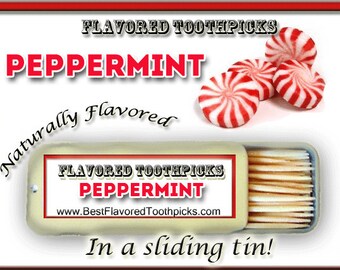 Peppermint Flavored Toothpicks - 70+ Flavors! 2nd Anniversary Gift For Man, 40th Birthday Gift For Woman, Teacher Retirement Gift, Gifts