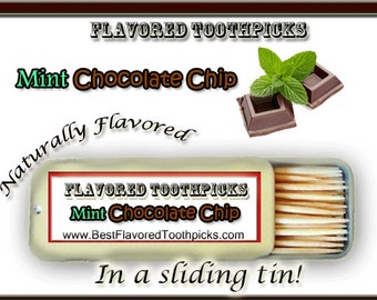 Stocking Stuffer For Man - Mint Chocolate Chip Flavored Toothpicks - 70+ Flavors! Great Gift For Teens, Adults, or Kids - Stop Smoking