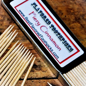 Cinnamon Flavored Toothpicks - 70+ Flavors! Mens Stocking Stuffer, Mans, Boyfriend Gifts, Guy Gift, His , Grill, Stocking Stuffers Christmas