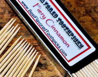 Cinnamon Flavored Toothpicks - 70+ Flavors! Mens Stocking Stuffer, Mans, Boyfriend Gifts, Guy Gift, His , Grill, Stocking Stuffers Christmas
