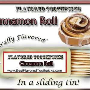 Cinnamon Roll Flavored Toothpicks 70 Flavors Unique Gifts For Teachers, Unique Gifts For Her, Unique Gifts For Sisters, For Him, Candy image 1