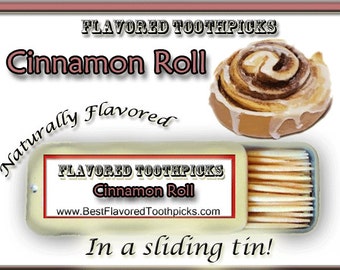 Cinnamon Roll Flavored Toothpicks - 70+ Flavors! Unique Gifts For Teachers, Unique Gifts For Her, Unique Gifts For Sisters, For Him, Candy